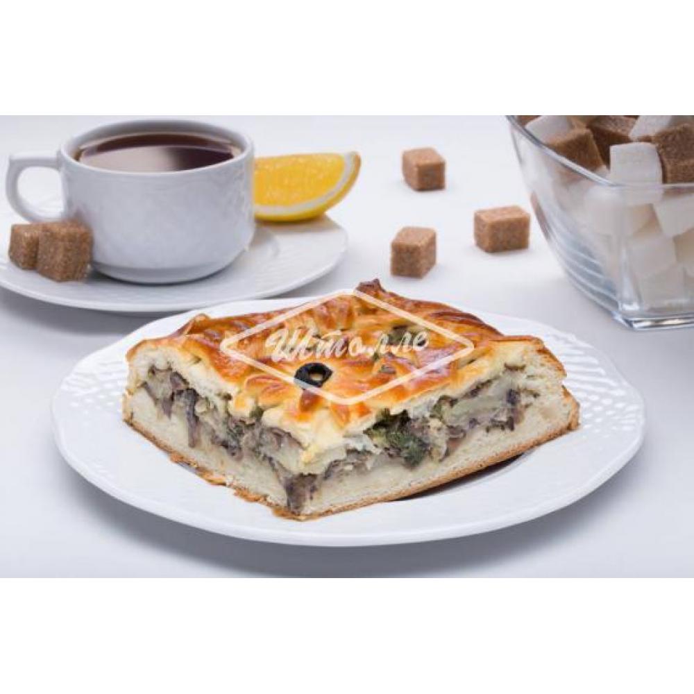 Пирог с картофелем, сыром и грибами