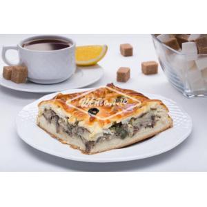 Пирог с картофелем, сыром и грибами